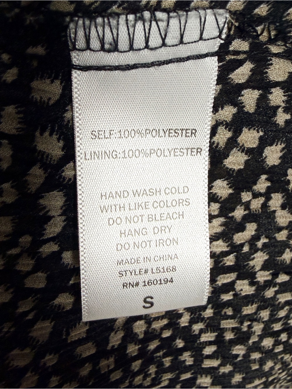 By Together Black Blouse with Tan Dot Print - Picture 7 of 7
